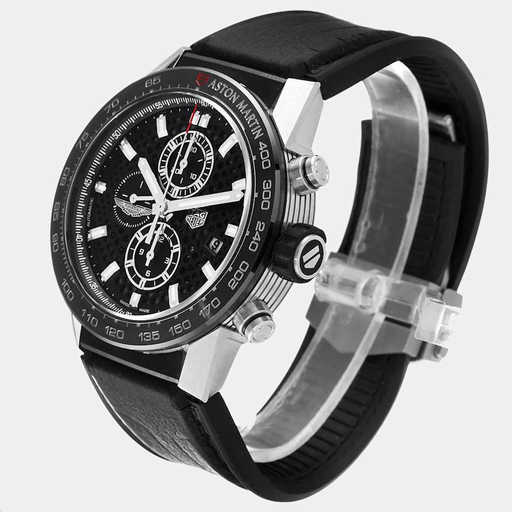 Tag Heuer Black Stainless Steel Carrera Caliber Heuer 01 Aston Martin Limited Edition CAR2A1AB Men's Wristwatch 43 MM For Men 6 Tag Heuer Black Stainless Steel Carrera Caliber Heuer 01 Aston Martin Limited Edition CAR2A1AB Men's Wristwatch 43 MM For Men - Image 6