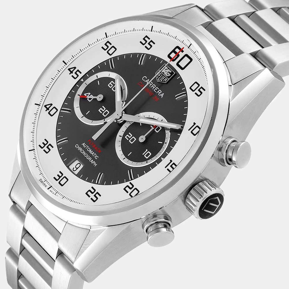 Tag Heuer Silver Stainless Steel Carrera Calibre Flyback CAR2B11 Men's Wristwatch 36 MM For Men 2 Tag Heuer Silver Stainless Steel Carrera Calibre Flyback CAR2B11 Men's Wristwatch 36 MM For Men - Image 2