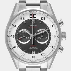 Tag Heuer Silver Stainless Steel Carrera Calibre Flyback CAR2B11 Men's Wristwatch 36 MM For Men 12 Tag Heuer Silver Stainless Steel Carrera Calibre Flyback CAR2B11 Men's Wristwatch 36 MM For Men -Tag Heuer Sales Shop luxury men tag heuer used watches p580243 010