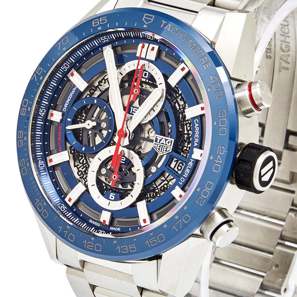 Tag Heuer Blue Stainless Steel CAR201T Men's Wristwatch 43 Mm For Men 2 Tag Heuer Blue Stainless Steel CAR201T Men's Wristwatch 43 Mm For Men - Image 2