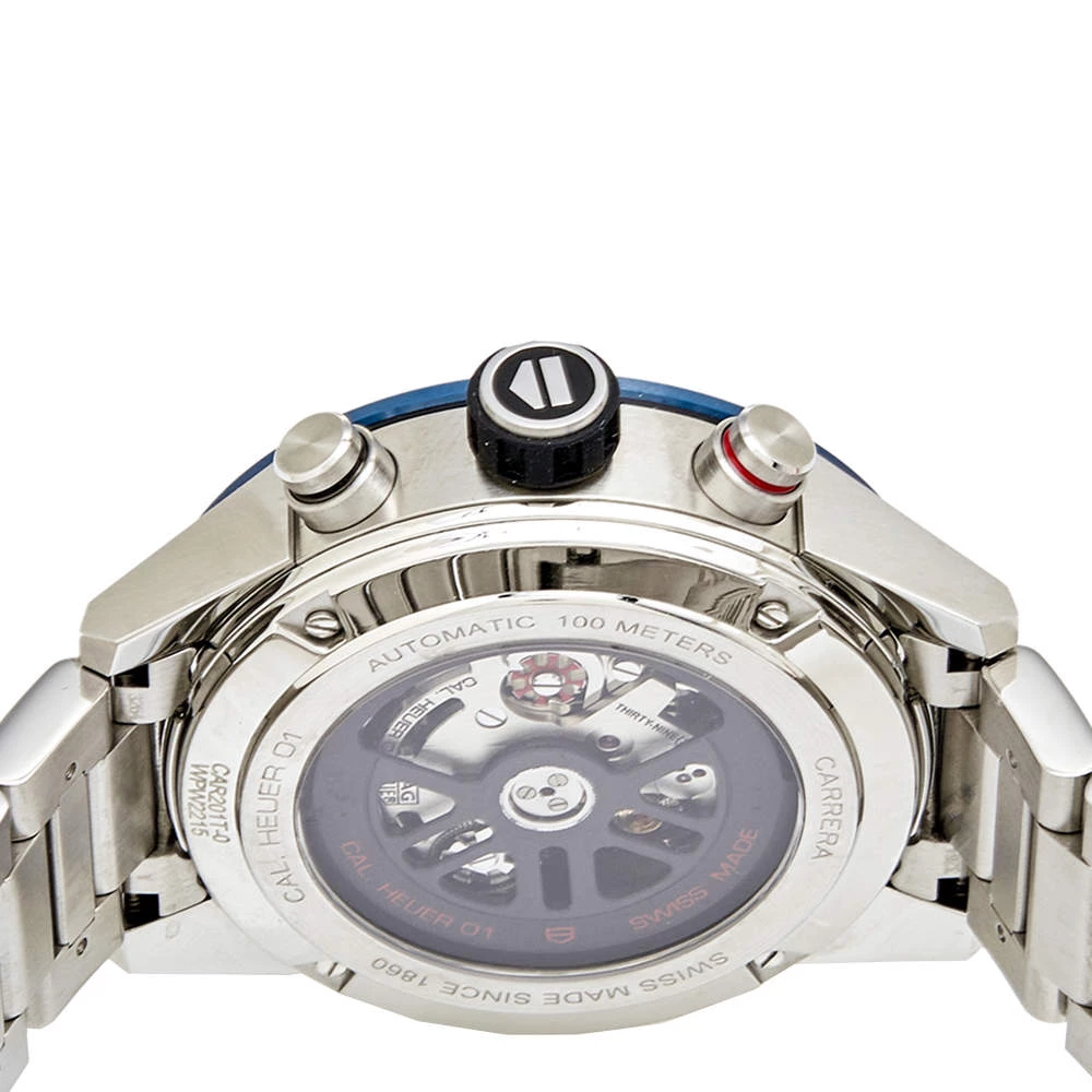 Tag Heuer Blue Stainless Steel CAR201T Men's Wristwatch 43 Mm For Men 4 Tag Heuer Blue Stainless Steel CAR201T Men's Wristwatch 43 Mm For Men - Image 4