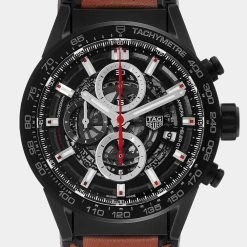 Tag Heuer Black Ceramic Carrera Calibre 01 CAR2090 Men's Wristwatch 43 MM For Men -Tag Heuer Sales Shop luxury men tag heuer used watches p606017 008