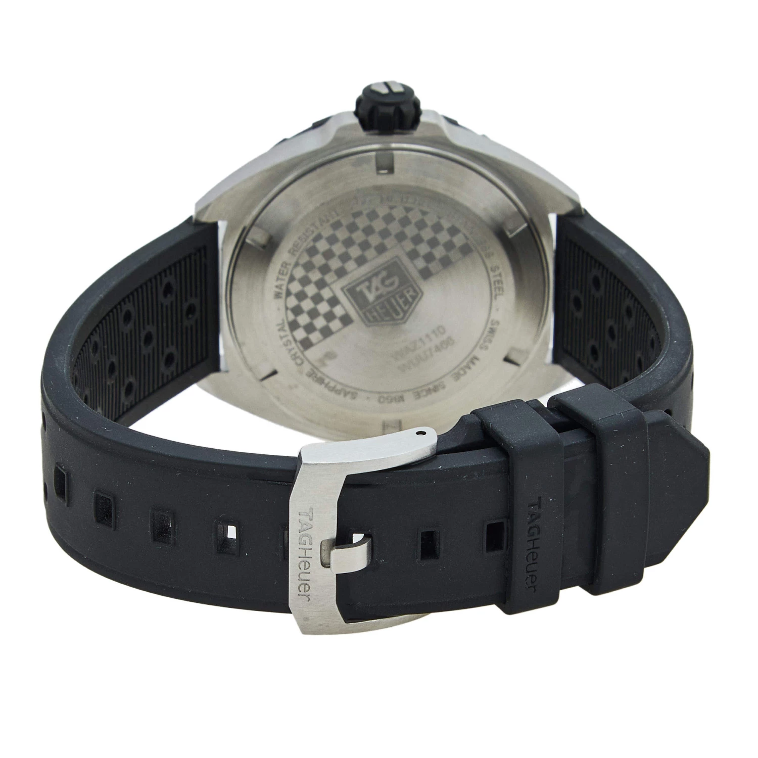 TAG Heuer Black Stainless Steel Rubber Formula 1 WAZ1110 Men's Wristwatch 41 Mm For Men 5 TAG Heuer Black Stainless Steel Rubber Formula 1 WAZ1110 Men's Wristwatch 41 Mm For Men - Image 5