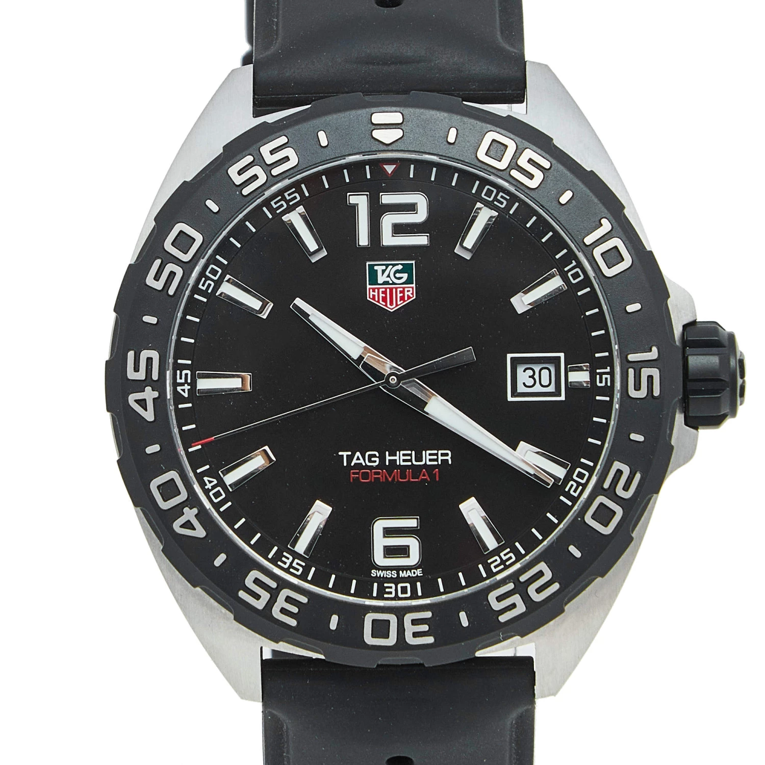 TAG Heuer Black Stainless Steel Rubber Formula 1 WAZ1110 Men's Wristwatch 41 Mm For Men 3 TAG Heuer Black Stainless Steel Rubber Formula 1 WAZ1110 Men's Wristwatch 41 Mm For Men - Image 3
