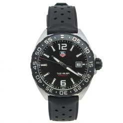 TAG Heuer Black Stainless Steel Rubber Formula 1 WAZ1110 Men's Wristwatch 41 Mm For Men