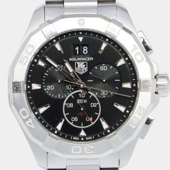 Tag Heuer Black Stainless Steel Aquaracer CAY110.0 Men's Wristwatch 43 Mm For Men 11 Tag Heuer Black Stainless Steel Aquaracer CAY110.0 Men's Wristwatch 43 Mm For Men -Tag Heuer Sales Shop luxury men tag heuer used watches p626893 008