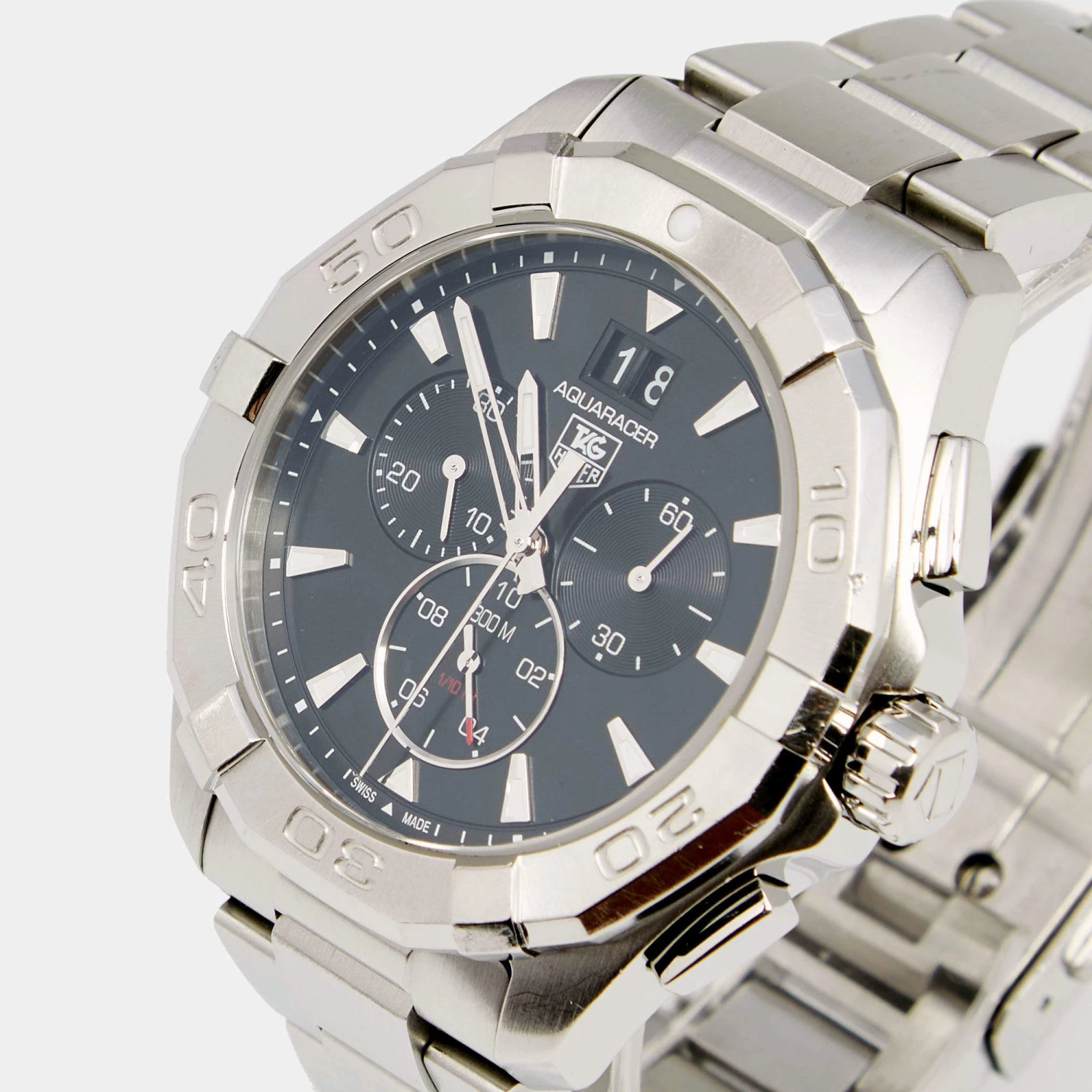 Tag Heuer Black Stainless Steel Aquaracer CAY110.0 Men's Wristwatch 43 Mm For Men 2 Tag Heuer Black Stainless Steel Aquaracer CAY110.0 Men's Wristwatch 43 Mm For Men - Image 2