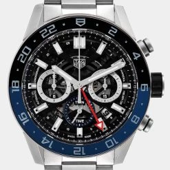 Tag Heuer Black Stainless Steel Carrera Batman Chronograph CBG2A1Z Men's Wristwatch 45 MM For Men -Tag Heuer Sales Shop luxury men tag heuer used watches p628182 010