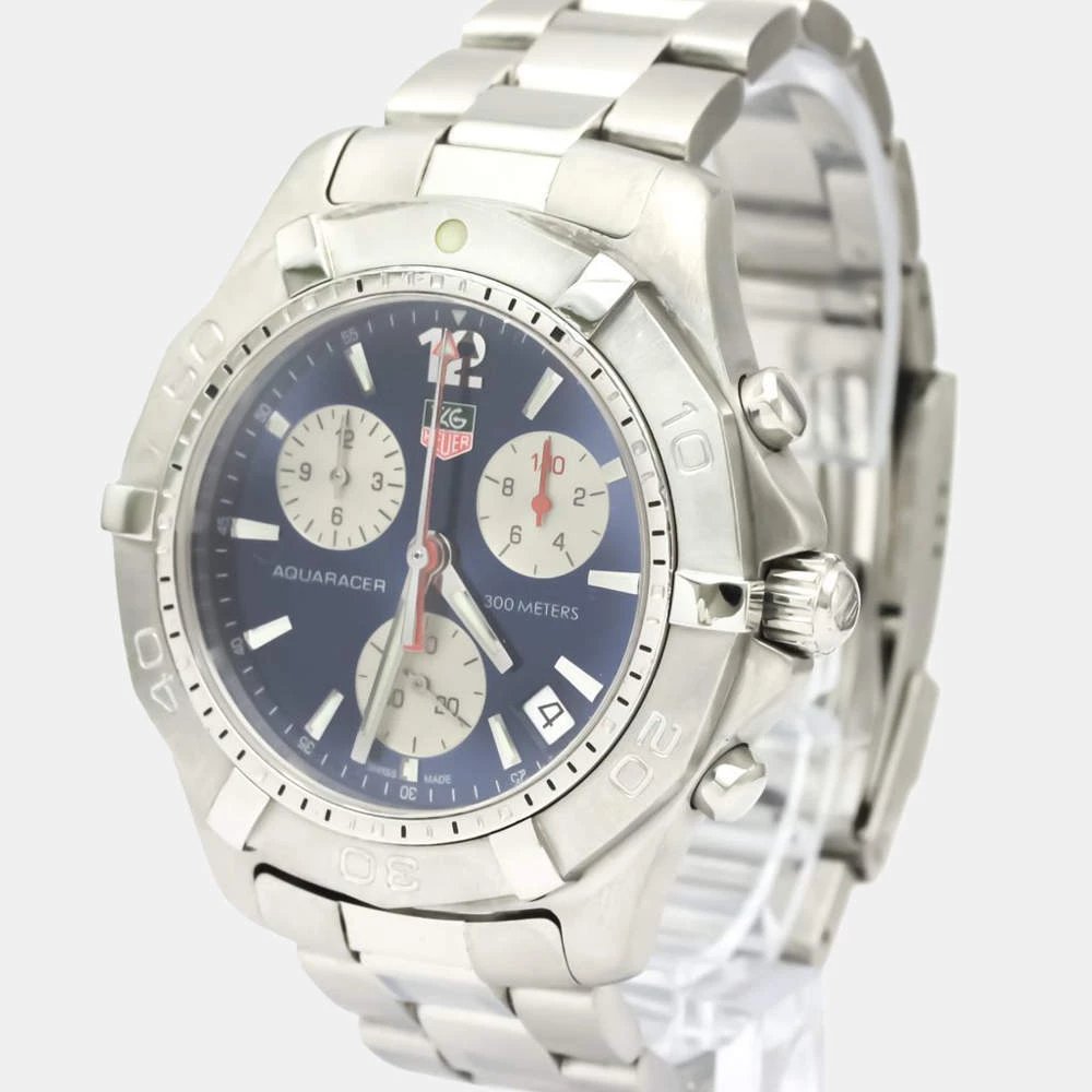 Tag Heuer Blue Stainless Steel Aquaracer Chronograph Quartz CAF1112 Men's Wristwatch 42 MM For Men 1 Tag Heuer Blue Stainless Steel Aquaracer Chronograph Quartz CAF1112 Men's Wristwatch 42 MM For Men