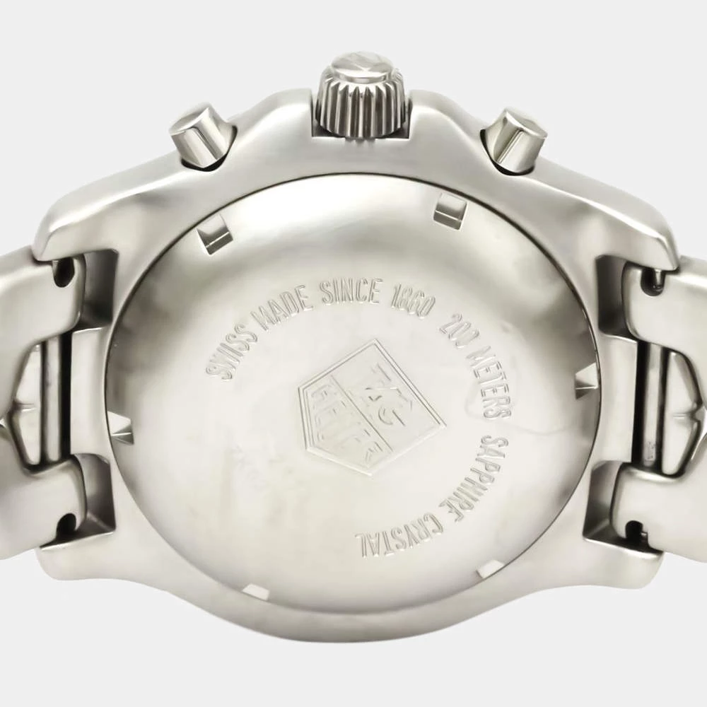 Tag Heuer Silver Stainless Steel Link Chronograph Automatic CT2113 Men's Wristwatch 42 MM For Men 3 Tag Heuer Silver Stainless Steel Link Chronograph Automatic CT2113 Men's Wristwatch 42 MM For Men - Image 3