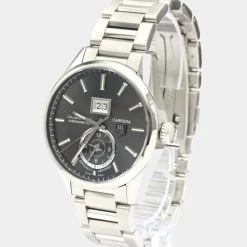 Tag Heuer Grey Stainless Steel Carrera Calibre 8 GMT Automatic WAR5012 Men's Wristwatch 41 MM For Men
