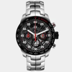Tag Heuer Black Stainless Steel Carrera Senna Special Edition Chronograph CBG2013 Men's Wristwatch 43 MM For Men