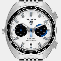 Tag Heuer Silver Stainless Steel Autavia Automatic Chronograph CY2110 Men's Wristwatch 43 MM For Men -Tag Heuer Sales Shop luxury men tag heuer used watches p633936 007