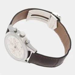 Tag Heuer White Stainless Steel Carrera Caliber 16 Chronograph CV2110-0 Men's Wristwatch 39 MM For Men -Tag Heuer Sales Shop luxury men tag heuer used watches p634488 002