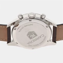 Tag Heuer White Stainless Steel Carrera Caliber 16 Chronograph CV2110-0 Men's Wristwatch 39 MM For Men -Tag Heuer Sales Shop luxury men tag heuer used watches p634488 003