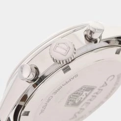 Tag Heuer White Stainless Steel Carrera Caliber 16 Chronograph CV2110-0 Men's Wristwatch 39 MM For Men -Tag Heuer Sales Shop luxury men tag heuer used watches p634488 010