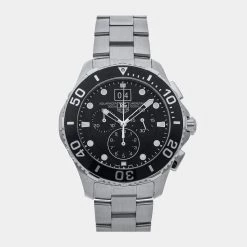 Tag Heuer Black Stainless Steel Aquaracer Chronograph CAN1010.BA0821 Men's Wristwatch 43 MM For Men