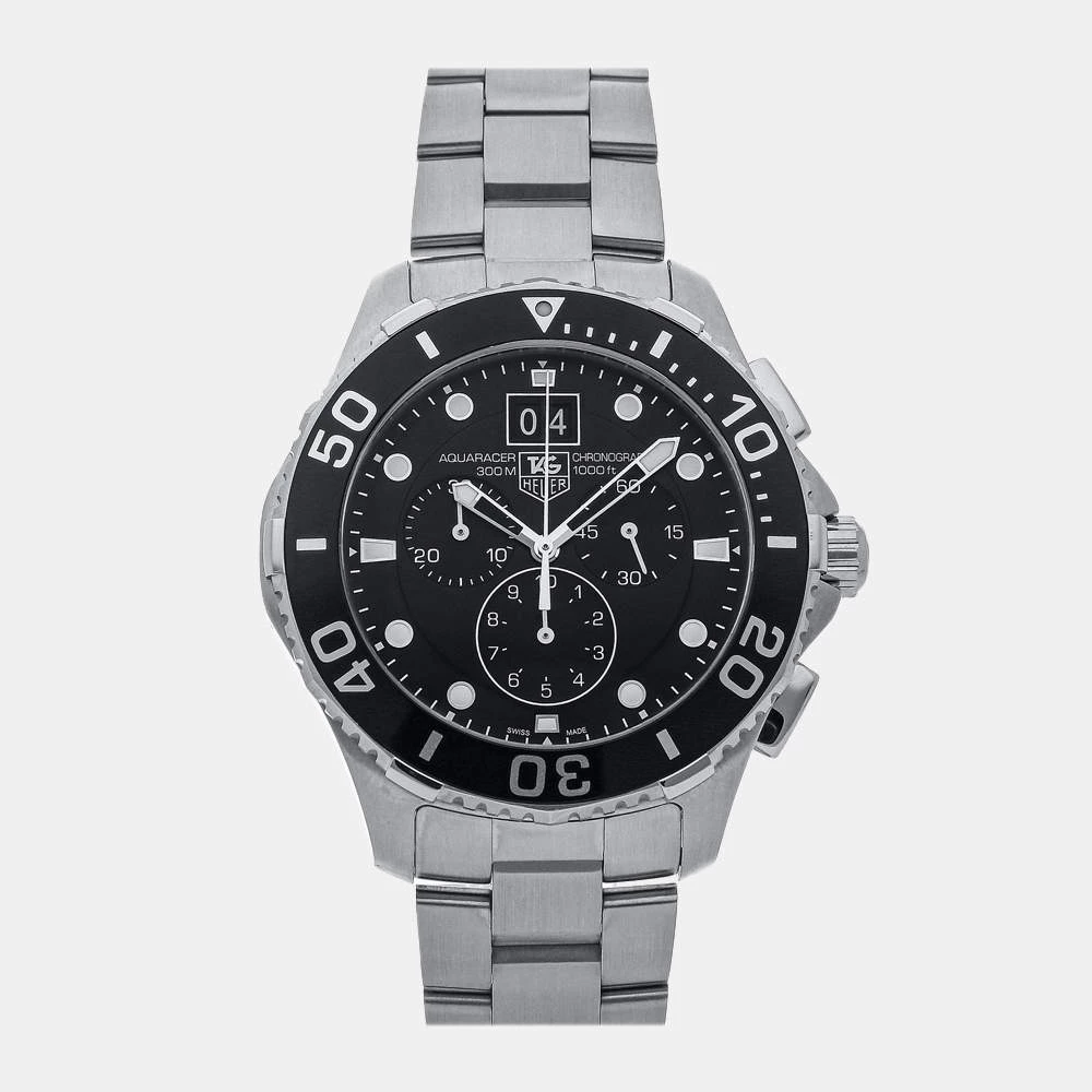 Tag Heuer Black Stainless Steel Aquaracer Chronograph CAN1010.BA0821 Men's Wristwatch 43 MM For Men 1 Tag Heuer Black Stainless Steel Aquaracer Chronograph CAN1010.BA0821 Men's Wristwatch 43 MM For Men