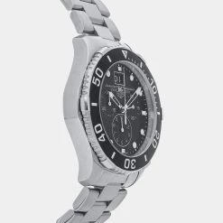 Tag Heuer Black Stainless Steel Aquaracer Chronograph CAN1010.BA0821 Men's Wristwatch 43 MM For Men 8 Tag Heuer Black Stainless Steel Aquaracer Chronograph CAN1010.BA0821 Men's Wristwatch 43 MM For Men -Tag Heuer Sales Shop luxury men tag heuer used watches p639771 002