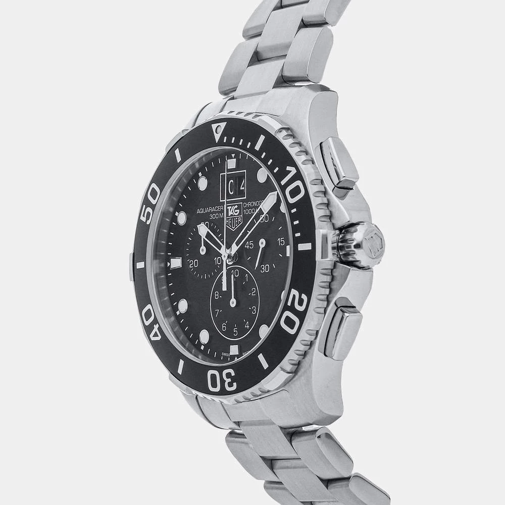 Tag Heuer Black Stainless Steel Aquaracer Chronograph CAN1010.BA0821 Men's Wristwatch 43 MM For Men 2 Tag Heuer Black Stainless Steel Aquaracer Chronograph CAN1010.BA0821 Men's Wristwatch 43 MM For Men - Image 2