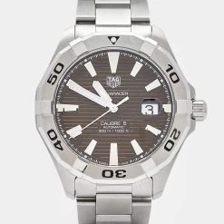Tag Heuer Brown Stainless Steel Aquaracer Calibre 5 WAY2018.BA0927 Men's Wristwatch 43MM For Men -Tag Heuer Sales Shop luxury men tag heuer used watches p651869 001