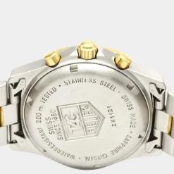 Tag Heuer White Gold Plated Stainless Steel 2000 Classic Professional Quartz Chronograph CK1121 Men's Wristwatch 37 Mm For Men -Tag Heuer Sales Shop luxury men tag heuer used watches p654304 001