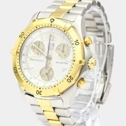 Tag Heuer White Gold Plated Stainless Steel 2000 Classic Professional Quartz Chronograph CK1121 Men's Wristwatch 37 Mm For Men - 37MM, White