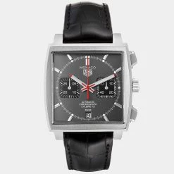 Tag Heuer Grey Stainless Steel Monaco Limited Edition CAW211J Men's Wristwatch 39 Mm For Men