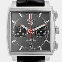 Tag Heuer Grey Stainless Steel Monaco Limited Edition CAW211J Men's Wristwatch 39 Mm For Men 11 Tag Heuer Grey Stainless Steel Monaco Limited Edition CAW211J Men's Wristwatch 39 Mm For Men -Tag Heuer Sales Shop luxury men tag heuer used watches p655027 005