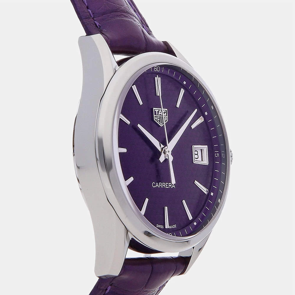Tag Heuer Purple Stainless Steel Carrera WBK1314.FC8261 Men's Wristwatch 36 Mm For Men 4 Tag Heuer Purple Stainless Steel Carrera WBK1314.FC8261 Men's Wristwatch 36 Mm For Men - Image 4