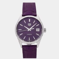 Tag Heuer Purple Stainless Steel Carrera WBK1314.FC8261 Men's Wristwatch 36 Mm For Men