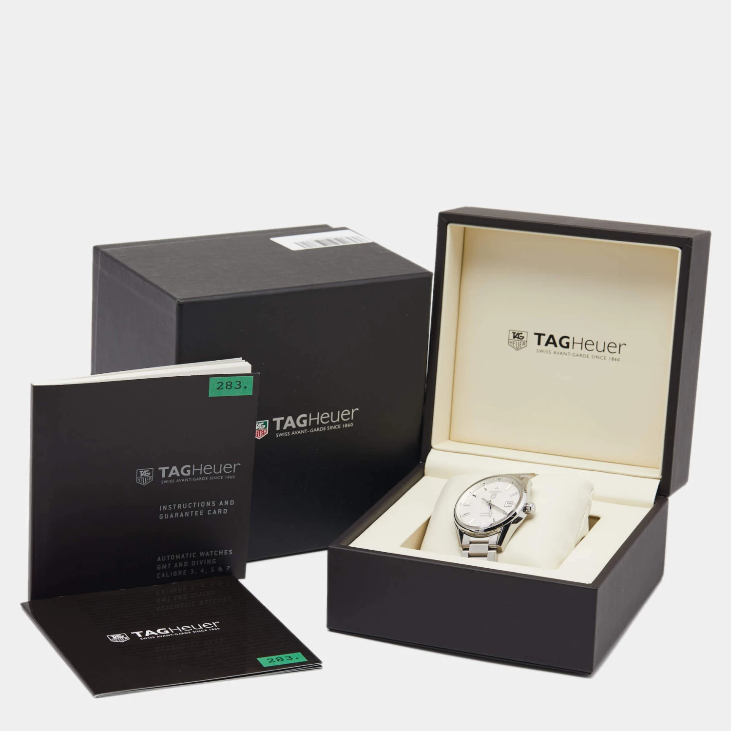 TAG Heuer Silver Stainless Steel Carrera Calibre 5 WAR211B Men's Wristwatch 39 Mm For Men 8 TAG Heuer Silver Stainless Steel Carrera Calibre 5 WAR211B Men's Wristwatch 39 Mm For Men - Image 8