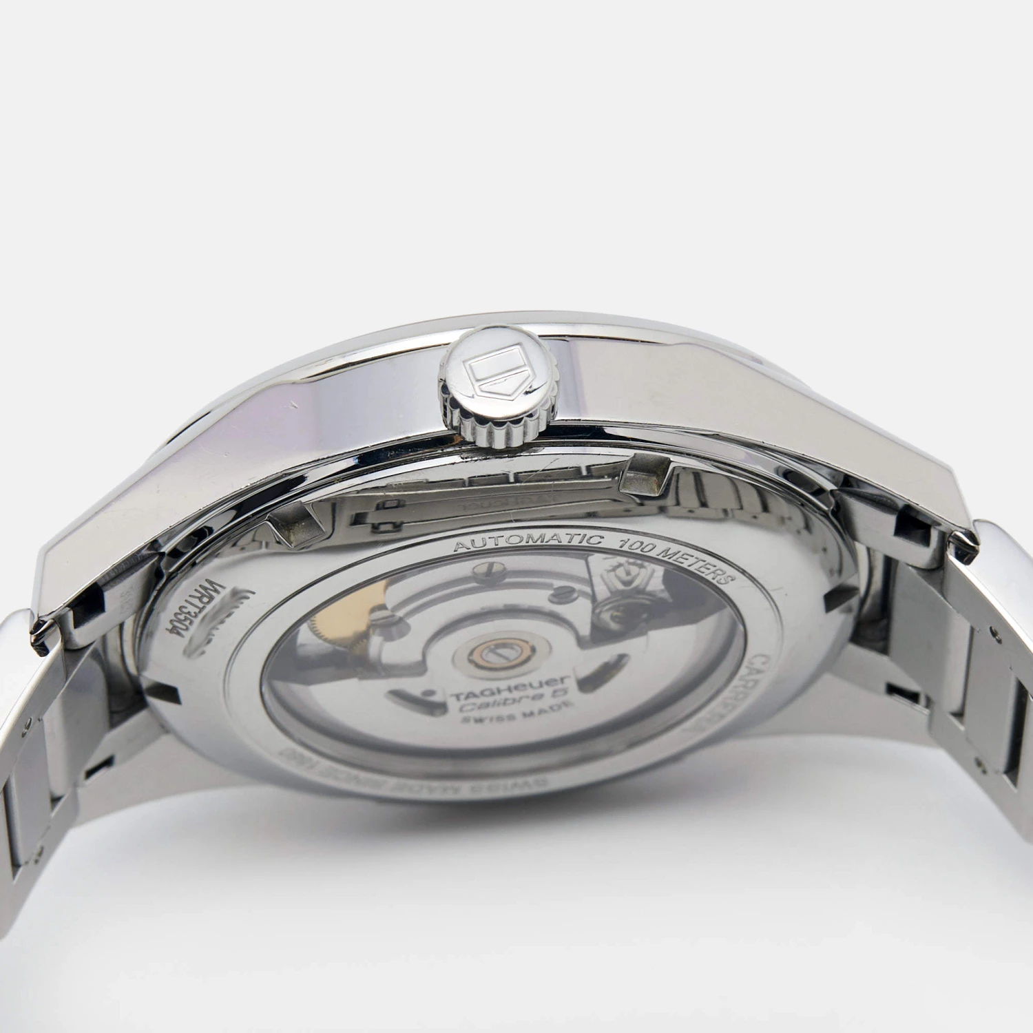 TAG Heuer Silver Stainless Steel Carrera Calibre 5 WAR211B Men's Wristwatch 39 Mm For Men 6 TAG Heuer Silver Stainless Steel Carrera Calibre 5 WAR211B Men's Wristwatch 39 Mm For Men - Image 6