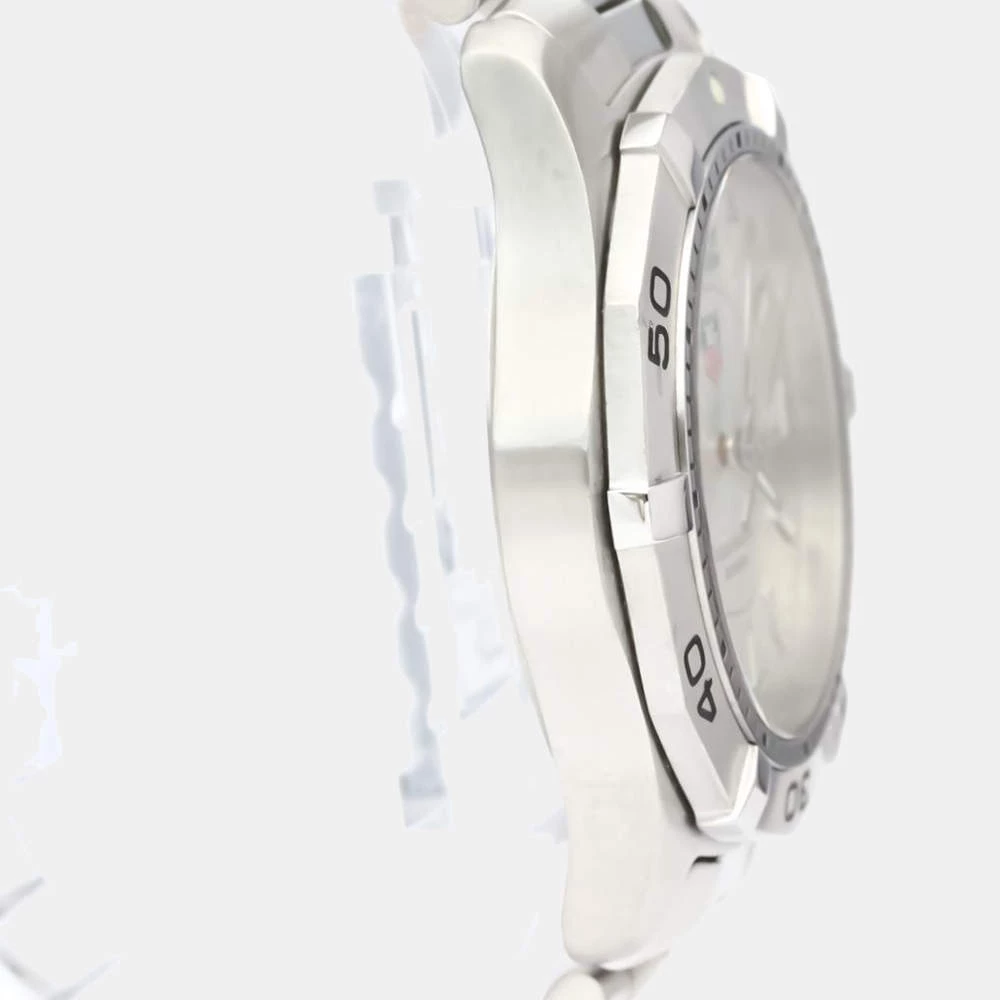 Tag Heuer Silver Stainless Steel Aquaracer Quartz WAf1112 Men's Wristwatch 39 Mm For Men 6 Tag Heuer Silver Stainless Steel Aquaracer Quartz WAf1112 Men's Wristwatch 39 Mm For Men - Image 6
