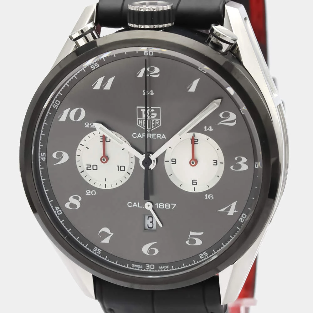Tag Heuer Grey Stainless Steel Carrera Calibre 1887 100Th Anniversary CAR2C14 Men's Wristwatch 45 Mm For Men 2 Tag Heuer Grey Stainless Steel Carrera Calibre 1887 100Th Anniversary CAR2C14 Men's Wristwatch 45 Mm For Men - Image 2