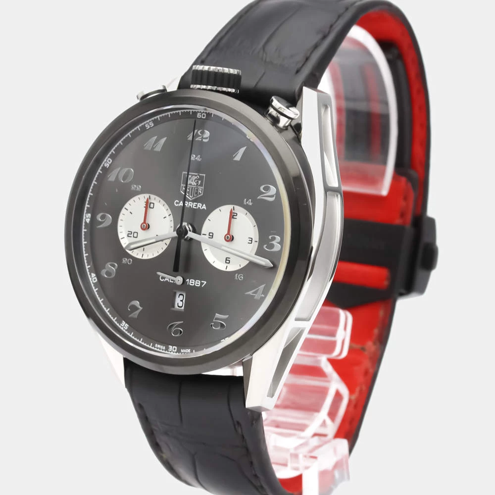 Tag Heuer Grey Stainless Steel Carrera Calibre 1887 100Th Anniversary CAR2C14 Men's Wristwatch 45 Mm For Men 1 Tag Heuer Grey Stainless Steel Carrera Calibre 1887 100Th Anniversary CAR2C14 Men's Wristwatch 45 Mm For Men