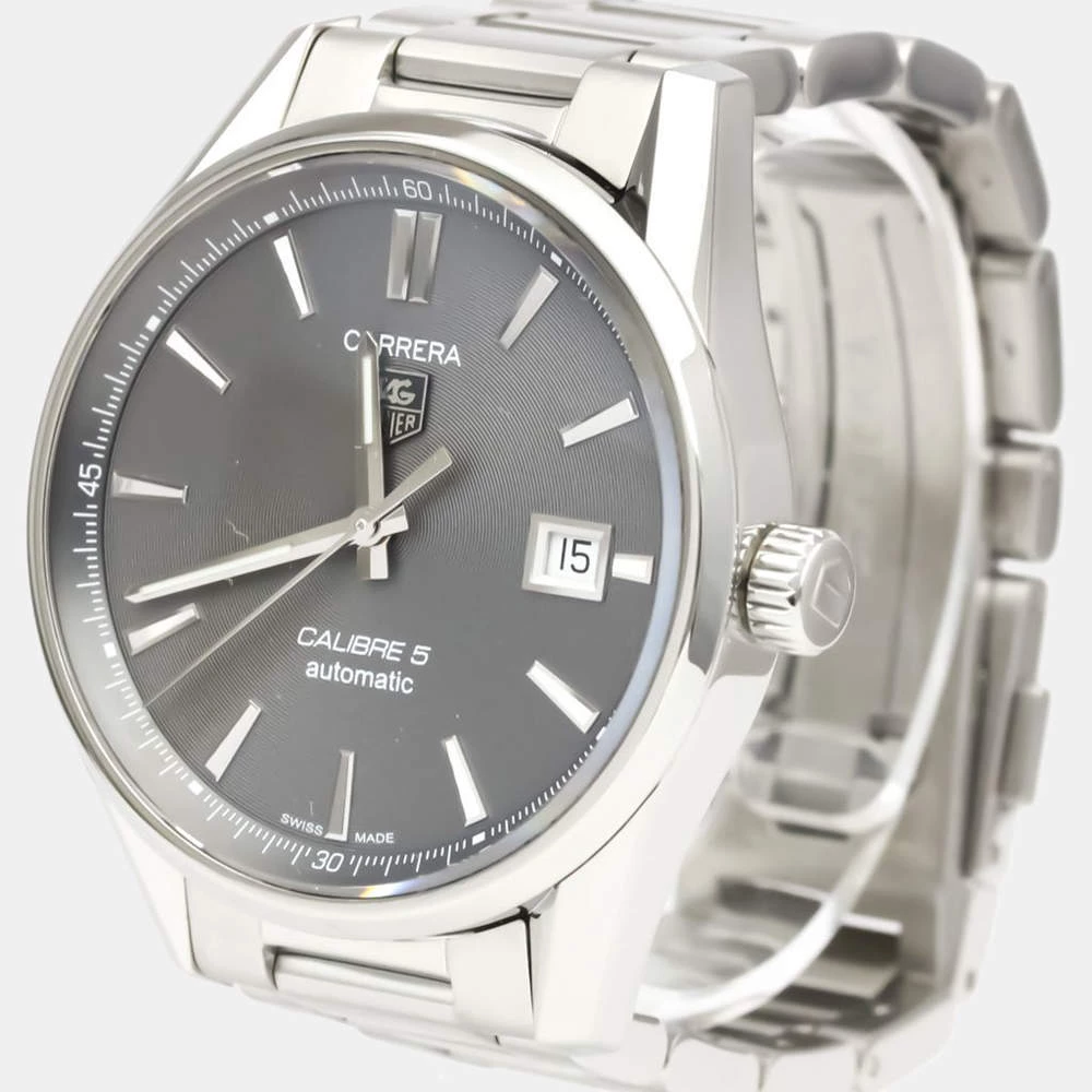 Tag Heuer Grey Stainless Steel Carrera Calibre 5 Automatic WAR211C Men's Wristwatch 39 Mm For Men 1 Tag Heuer Grey Stainless Steel Carrera Calibre 5 Automatic WAR211C Men's Wristwatch 39 Mm For Men
