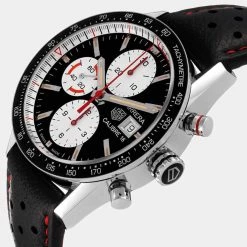 Tag Heuer Black Stainless Steel Carrera Calibre 16 Chronograph CV201AP Men's Wristwatch 41 Mm For Men -Tag Heuer Sales Shop luxury men tag heuer used watches p673309 006