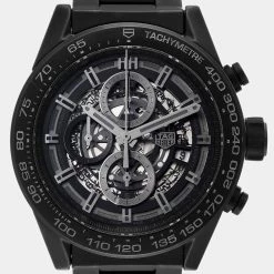 Tag Heuer Black Ceramic Carrera Calibre 01 CAR2A91 Men's Wristwatch 45 Mm For Men -Tag Heuer Sales Shop luxury men tag heuer used watches p674305 007