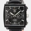 Tag Heuer Black Stainless Steel Monaco Chronograph Automatic CAW211M Men's Wristwatch 39 Mm For Men