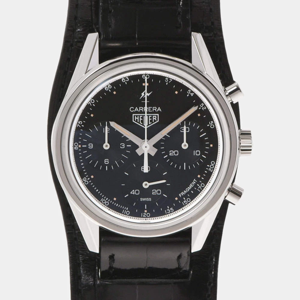 Tag Heuer Black Stainless Steel Carrera Heuer 02 CBK221A.EB0171 Men's Wristwatch 39 Mm For Men 1 Tag Heuer Black Stainless Steel Carrera Heuer 02 CBK221A.EB0171 Men's Wristwatch 39 Mm For Men