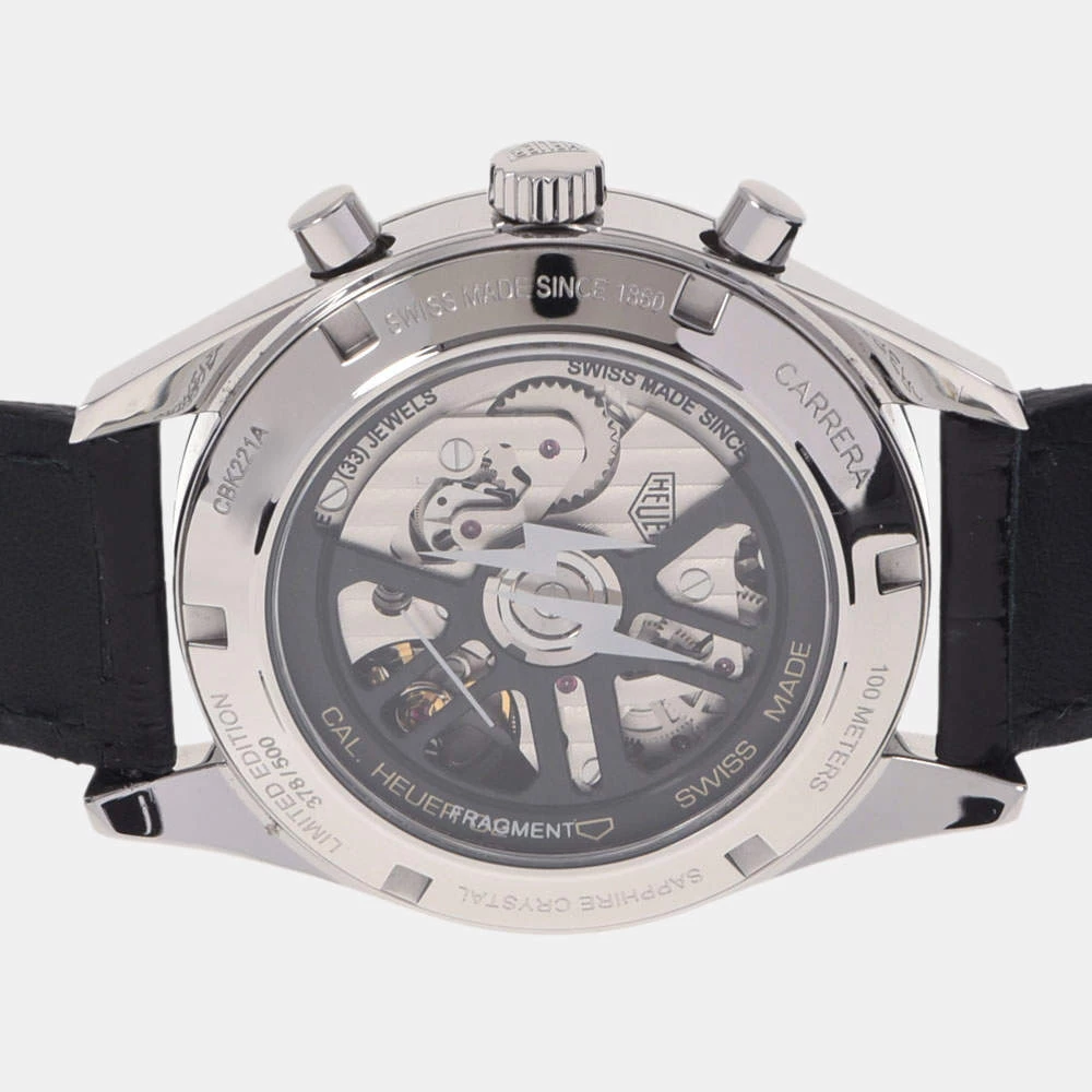 Tag Heuer Black Stainless Steel Carrera Heuer 02 CBK221A.EB0171 Men's Wristwatch 39 Mm For Men 3 Tag Heuer Black Stainless Steel Carrera Heuer 02 CBK221A.EB0171 Men's Wristwatch 39 Mm For Men - Image 3