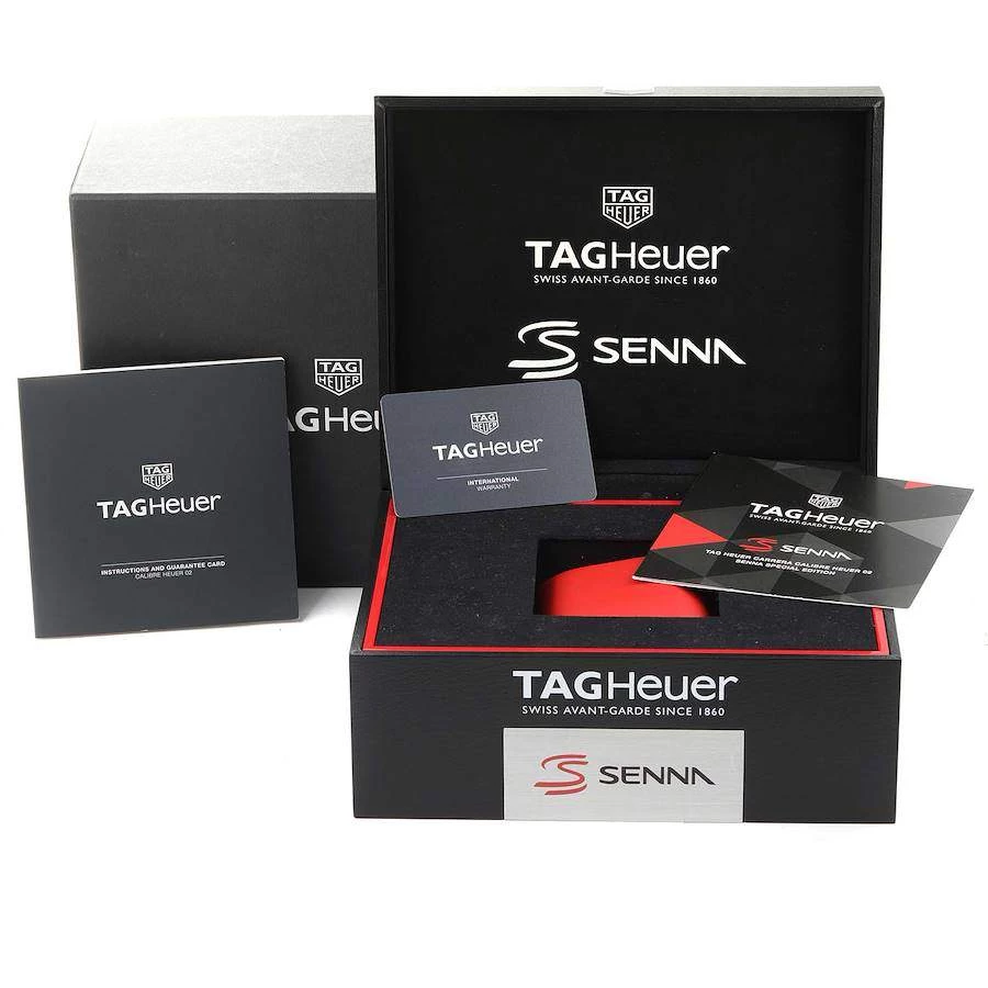 Tag Heuer Grey Stainless Steel Carrera Senna Special Edition Chronograph CBG2013 Men's Wristwatch 43 Mm For Men 9 Tag Heuer Grey Stainless Steel Carrera Senna Special Edition Chronograph CBG2013 Men's Wristwatch 43 Mm For Men - Image 9