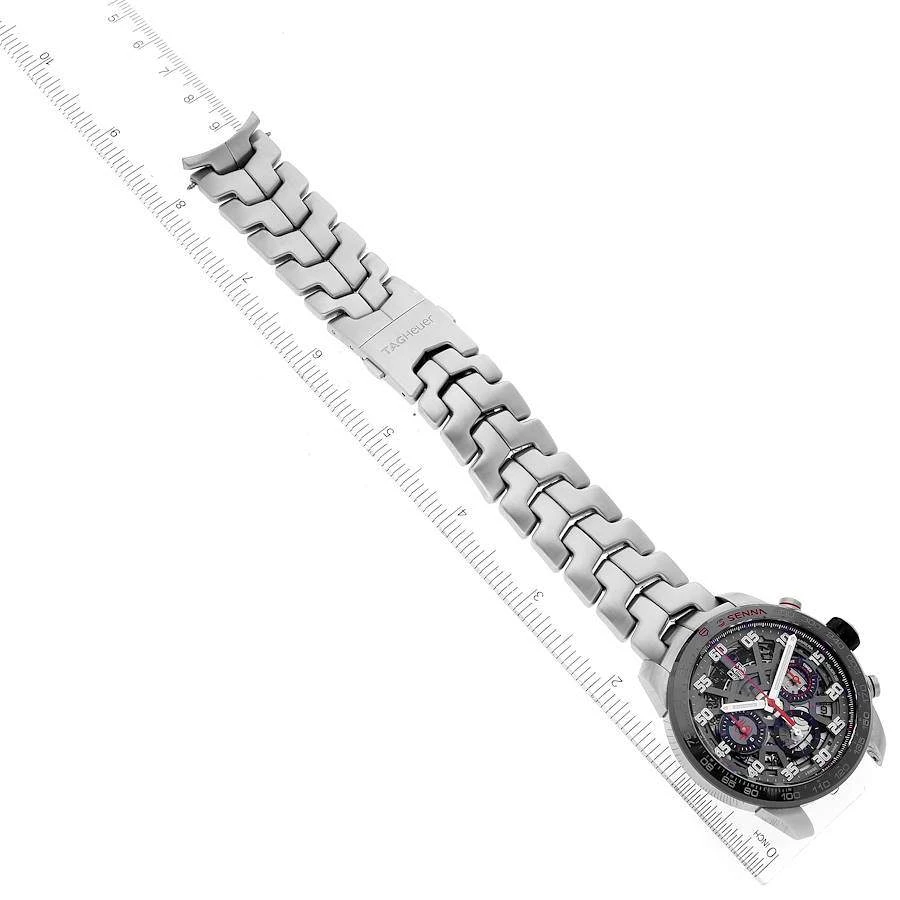 Tag Heuer Grey Stainless Steel Carrera Senna Special Edition Chronograph CBG2013 Men's Wristwatch 43 Mm For Men 8 Tag Heuer Grey Stainless Steel Carrera Senna Special Edition Chronograph CBG2013 Men's Wristwatch 43 Mm For Men - Image 8