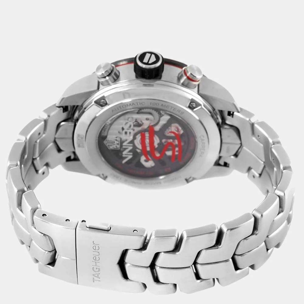 Tag Heuer Grey Stainless Steel Carrera Senna Special Edition Chronograph CBG2013 Men's Wristwatch 43 Mm For Men 4 Tag Heuer Grey Stainless Steel Carrera Senna Special Edition Chronograph CBG2013 Men's Wristwatch 43 Mm For Men - Image 4