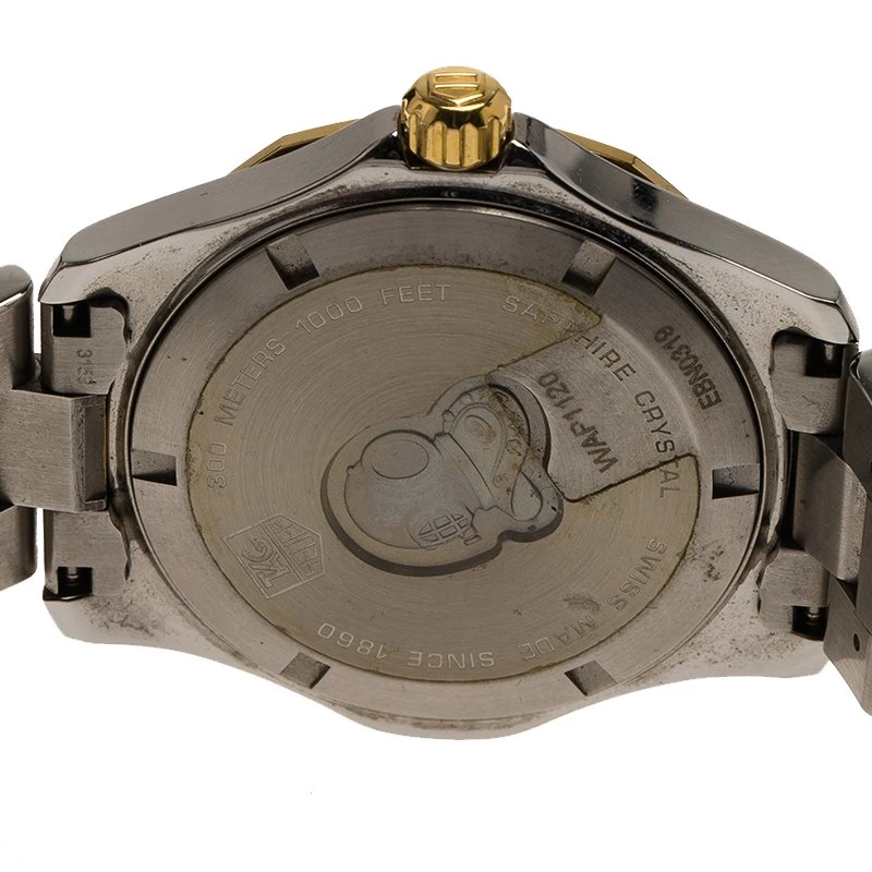 Tag Heuer Silver Gold-Plated Stainless Steel Aquaracer Men's Wristwatch 39MM For Men 4 Tag Heuer Silver Gold-Plated Stainless Steel Aquaracer Men's Wristwatch 39MM For Men - Image 4