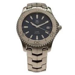 Tag Heuer Blue Stainless Steel Link Men's Wristwatch 39MM For Men
