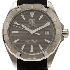 Tag Heuer Grey Stainless Steel Aquaracer Men's Wristwatch 40MM For Men -Tag Heuer Sales Shop luxury men tag heuer used watches p79467 003