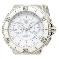 Tag Heuer White Ceramic And Stainless Steel Formula 1 Men's Wristwatch 41MM For Men -Tag Heuer Sales Shop luxury men tag heuer used watches p83913 003