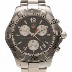 Tag Heuer Black Stainless Steel Aquaracer Chronograph CAF1110 Men's Wristwatch 42MM For Men -Tag Heuer Sales Shop luxury men tag heuer used watches p90460 003
